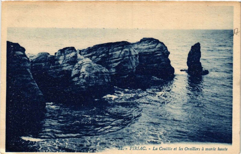 Carte postale ancienne Piriac - La Couette et les Oreillers a marée haute
