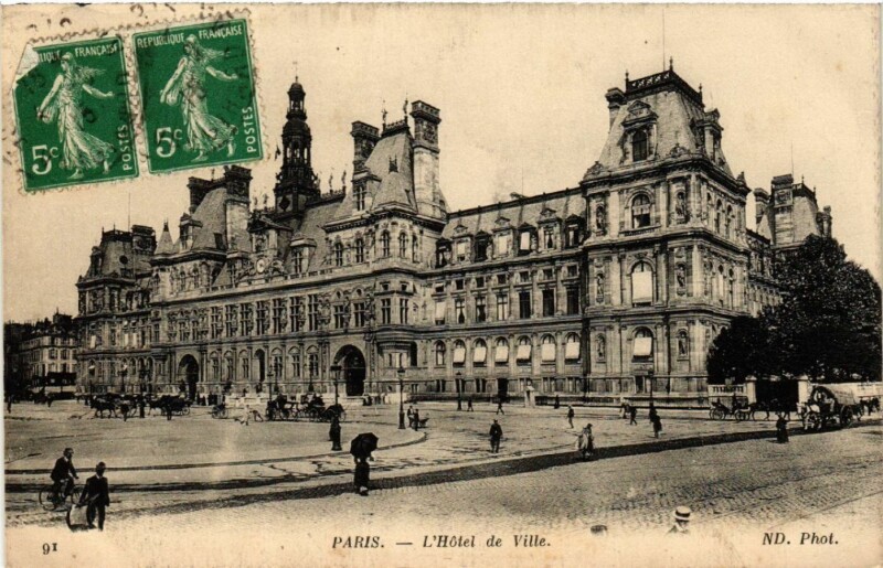 Carte postale ancienne Paris 4e Hotel de Ville à Paris 4e