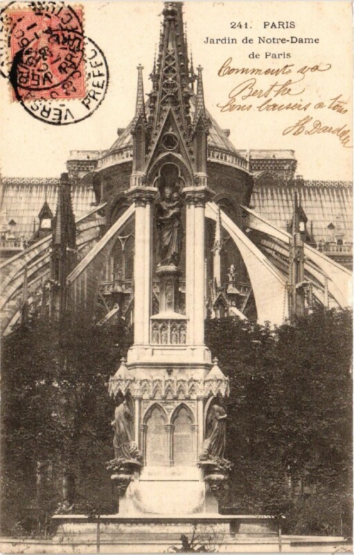 Carte postale ancienne Paris 4e Jardineó de Notre Dame à Paris 4e