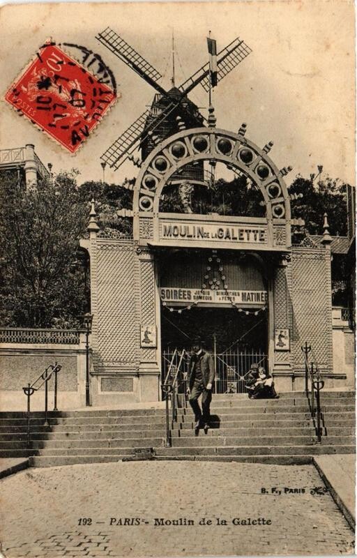Carte postale ancienne Moulin de la Galette à Paris 18e