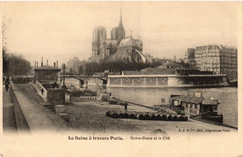 Carte postale ancienne Paris 4e Notre-Dame et la Cite La Seine a Travers Paris à Paris 4e