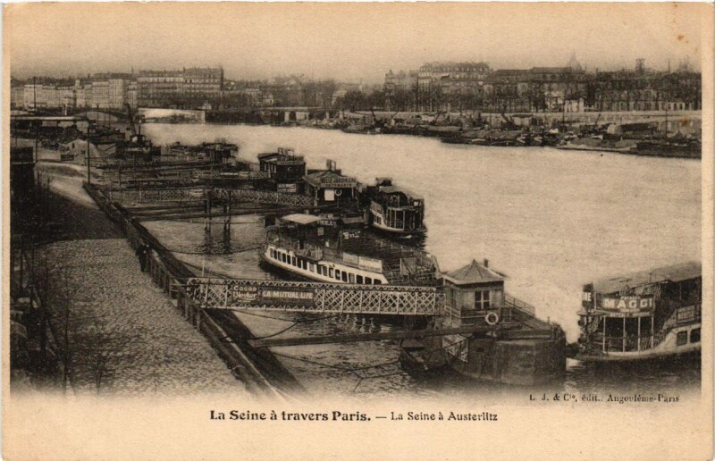 Carte postale ancienne Paris 13e La Seine a Austerlitz. La Seine a travers de Paris à Paris 13e