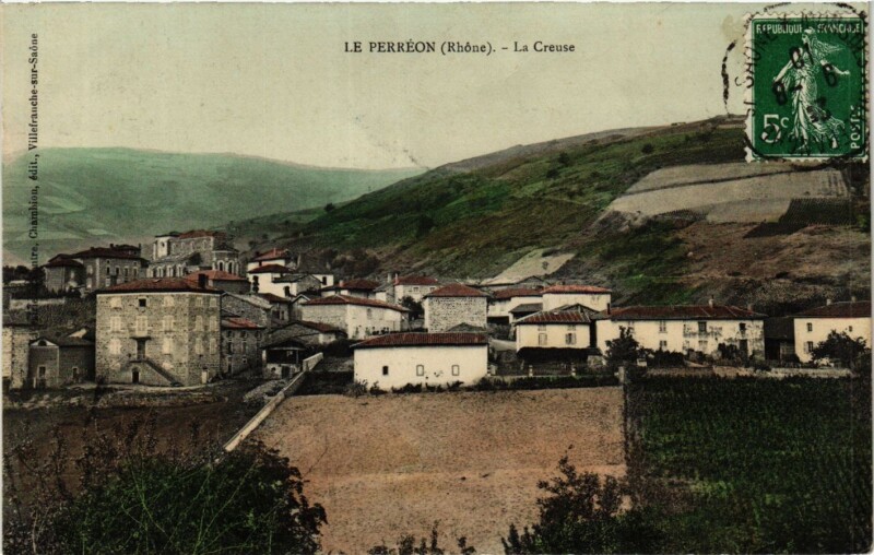 Carte postale ancienne Le Perreon - La Creuse au Perréon