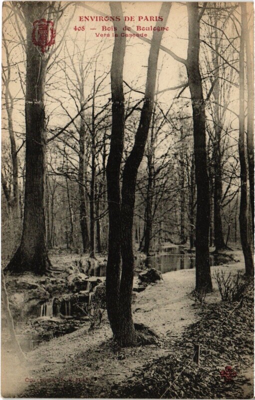 Carte postale ancienne Bois de Boulogne - Vers la Cascade à Paris 16e