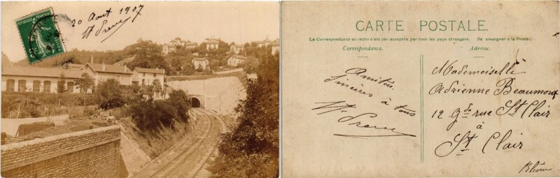 Carte postale ancienne Lyon chemin de fer