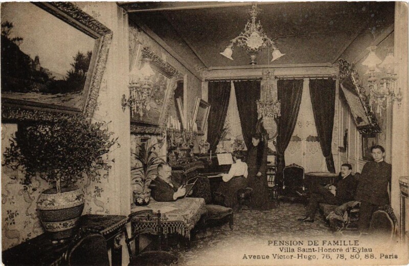 Carte postale ancienne Pension de Famille - Villa Saint-Honoré d'Eylau - Avenue Victor-Hugo à Paris 16e
