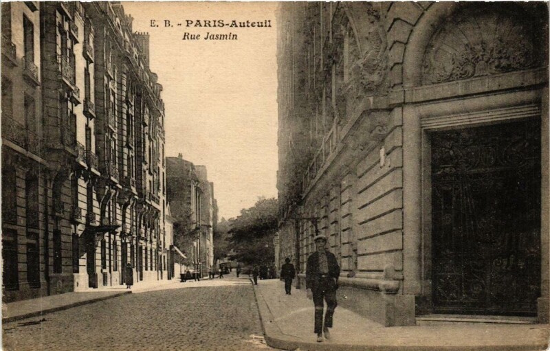 Carte postale ancienne Rue Jasmin à Paris 16e