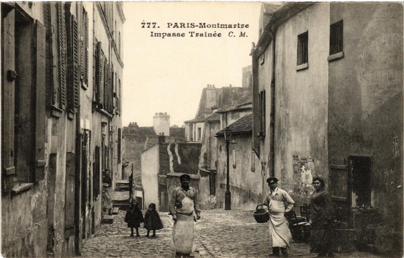 Carte postale ancienne Montmartre - Impasse Trainée à Paris 18e