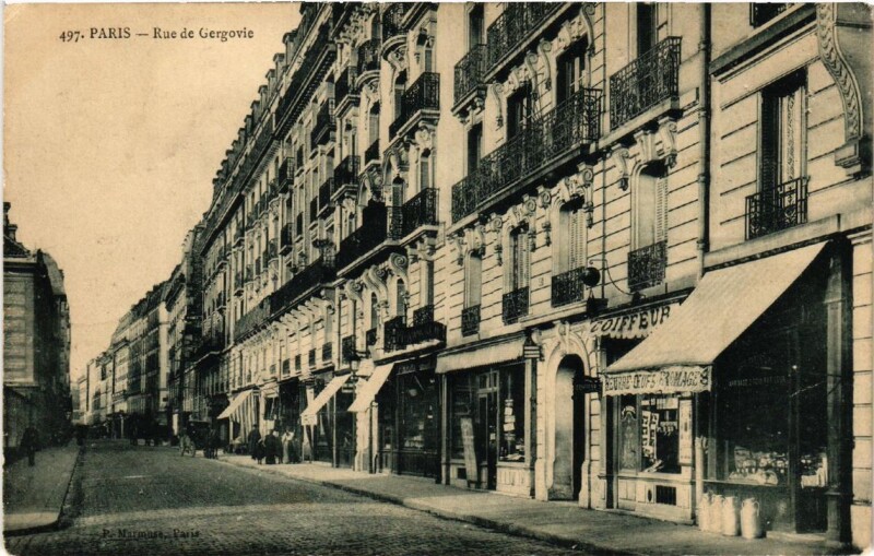Carte postale ancienne Rue de Gergovie à Paris 14e