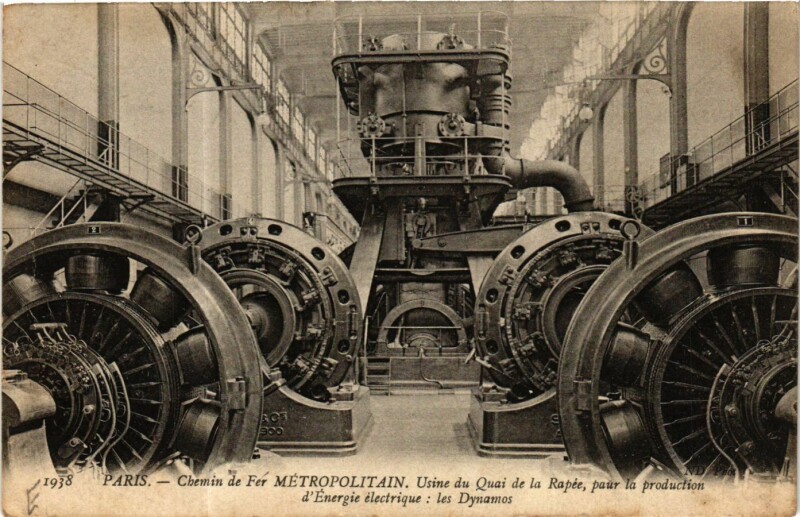 Carte postale ancienne Paris 12e Usine du Quai de la Rapee Les Dynamos à Paris 12e