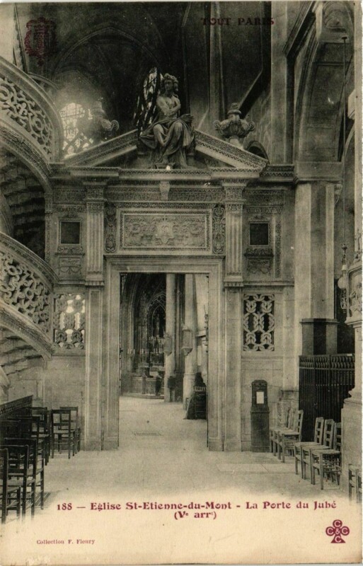 Carte postale ancienne Tout Paris 5e 188 Eglise Saint-Etienne-du-Mont. Porte du Jube à Paris 5e