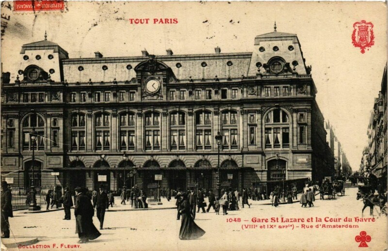 Carte postale ancienne Tout Paris 8e 1048 Rue d'Amsterdam Gare Saint-Lazare, Cour du Havre à Paris 8e
