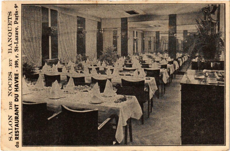 Carte postale ancienne Paris 9e Restaurant du Havre 109, rue Saint-Lazare à Paris 9e