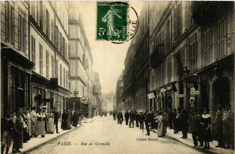 Carte postale ancienne Paris 6e Rue de Grenelle. Cliche Bartol à Paris 6e