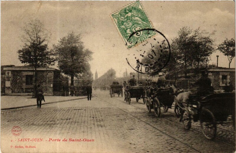 Carte postale ancienne Porte de Saint-Ouen à Paris 18e