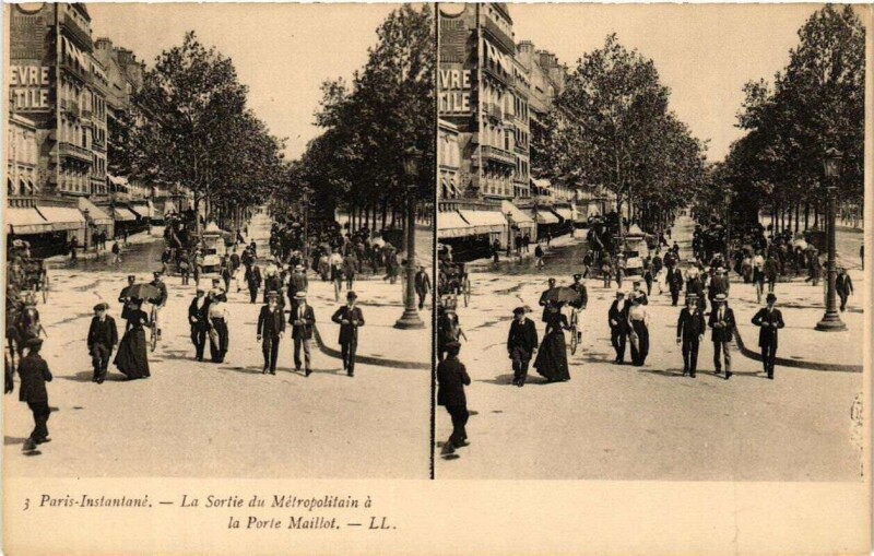 Carte postale ancienne La Sortie du Métropolitain à la Porte Maillot à Paris 17e
