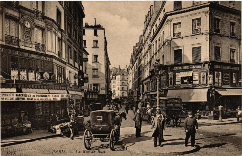 Carte postale ancienne Paris (1e) La Rue de Buci à Paris 6e