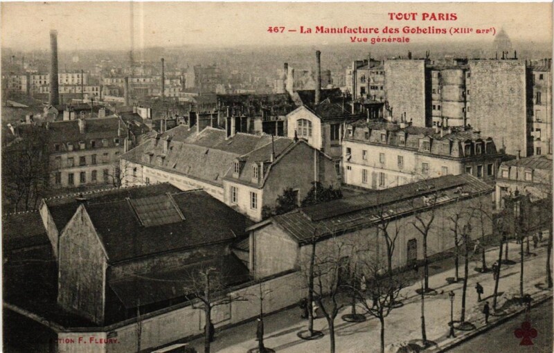 Carte postale ancienne La Manufacture des Gobelins - Vue générale à Paris 13e
