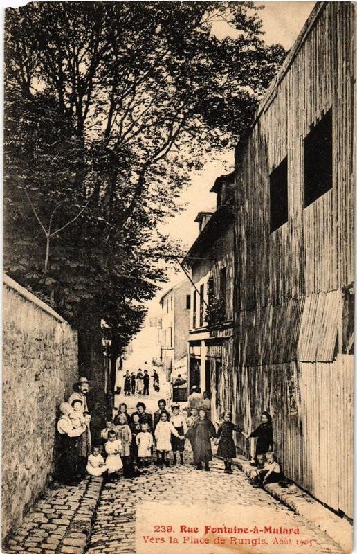 Carte postale ancienne Paris (13e) Rue Fontaine-a-Mulard. vers la Place de Rungis à Paris 13e