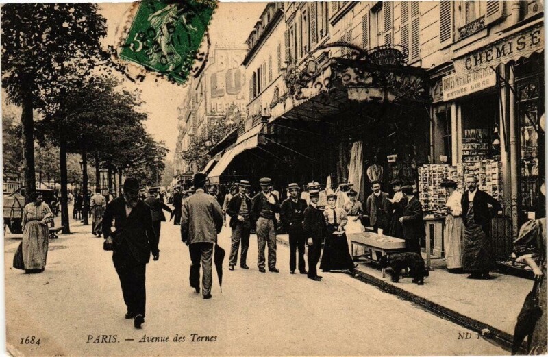 Carte postale ancienne Avenue des Ternes à Paris 17e