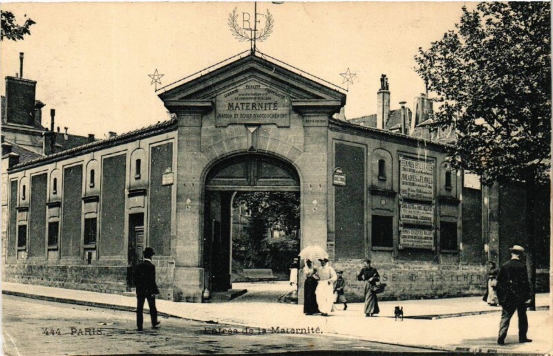 Carte postale ancienne Entrée de la Maternité à Paris 14e