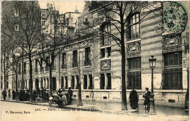 Carte postale ancienne Ecoles de la Rue d'Alésia à Paris 14e