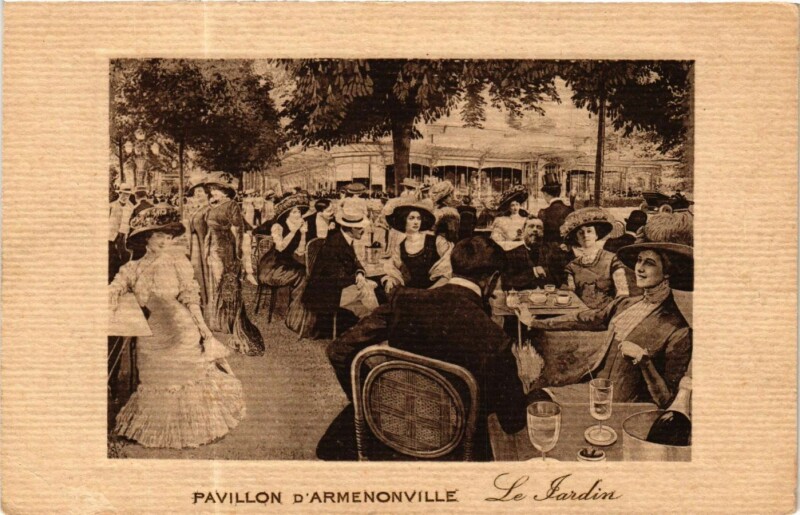 Carte postale ancienne Pavillon d'Armenonville - Le Jardin à Paris 16e