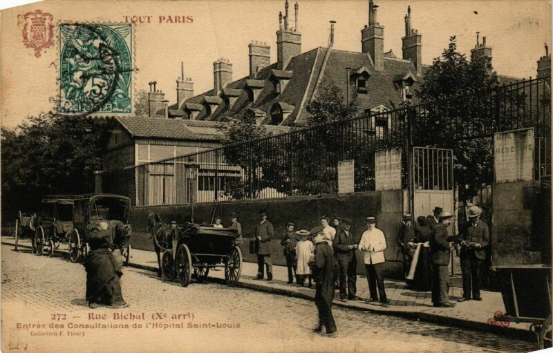 Carte postale ancienne Tout Paris 10e 272 Rue Bichat. Hopital Saint-Louis F. Fleury à Paris 10e