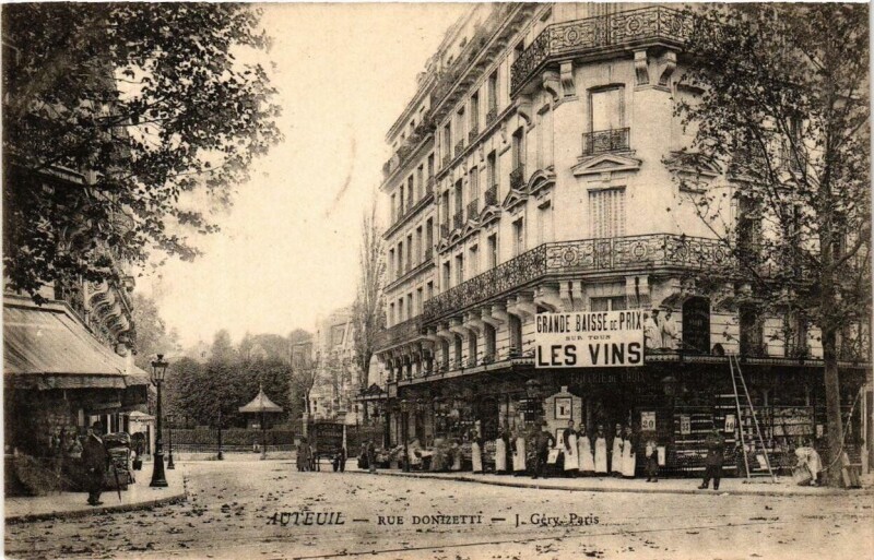 Carte postale ancienne Rue Donizetti à Paris 16e