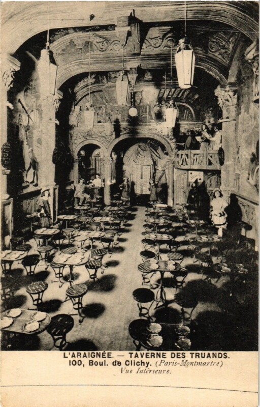 Carte postale ancienne L'Araignée - Taverne des Truands à Paris 18e