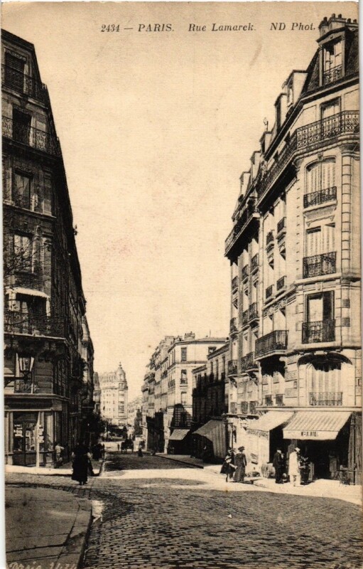 Carte postale ancienne Rue Lamarck à Paris 18e
