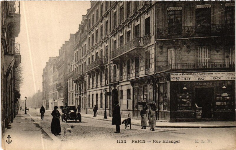 Carte postale ancienne Rue Erlanger à Paris 16e
