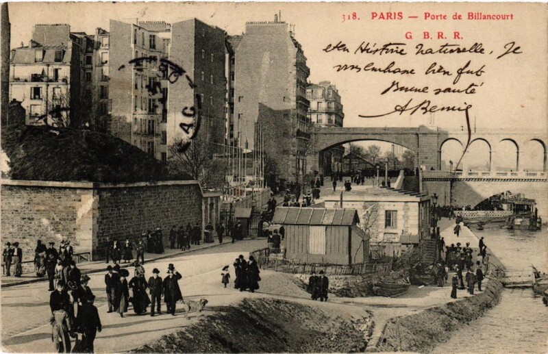 Carte postale ancienne Porte de Billancourt à Paris 16e