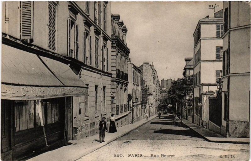 Carte postale ancienne Rue Beuret à Paris 15e