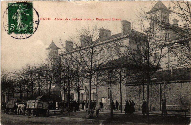 Carte postale ancienne Atelier des timbres poste - Boulevard Brune à Paris 14e