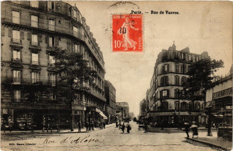 Carte postale ancienne Rue de Vanves à Paris 14e