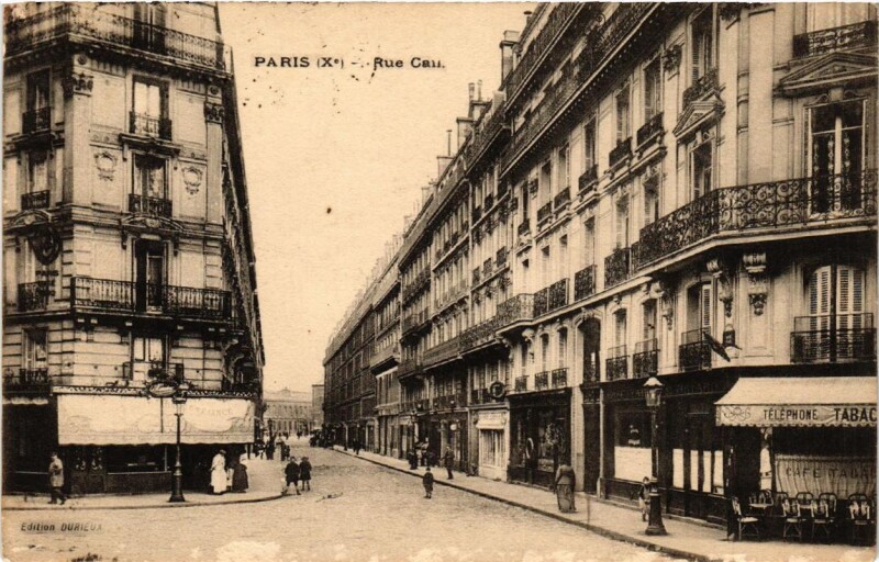 Carte postale ancienne Paris (10e) Rue Cau. à Paris 10e