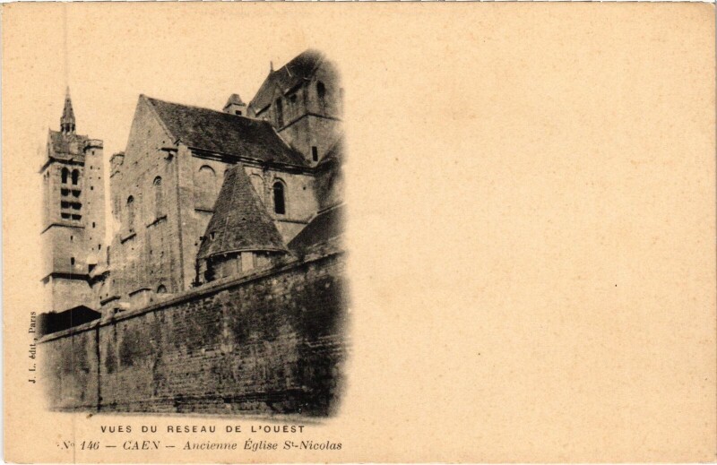 Carte postale ancienne Caen Ancienne Eglise Saint-Nicolas
