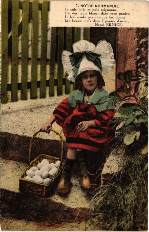 Carte postale ancienne Notre Normandie - Fille - Type