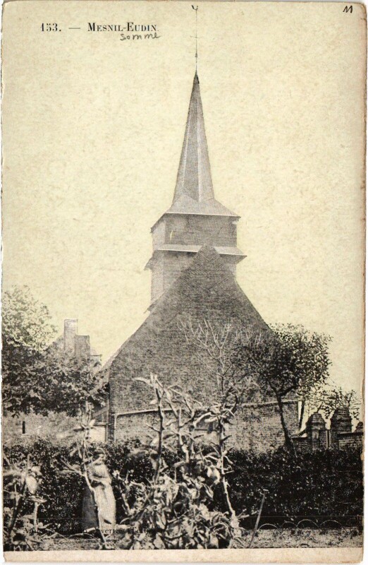 Carte postale ancienne Bermesnil Mesnil-Eudin - L'Eglise