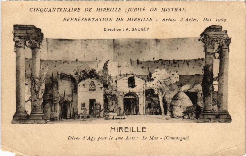 Carte postale ancienne Arles Cinquantenaire de Mireille - Jubilee de Mistral à Arles