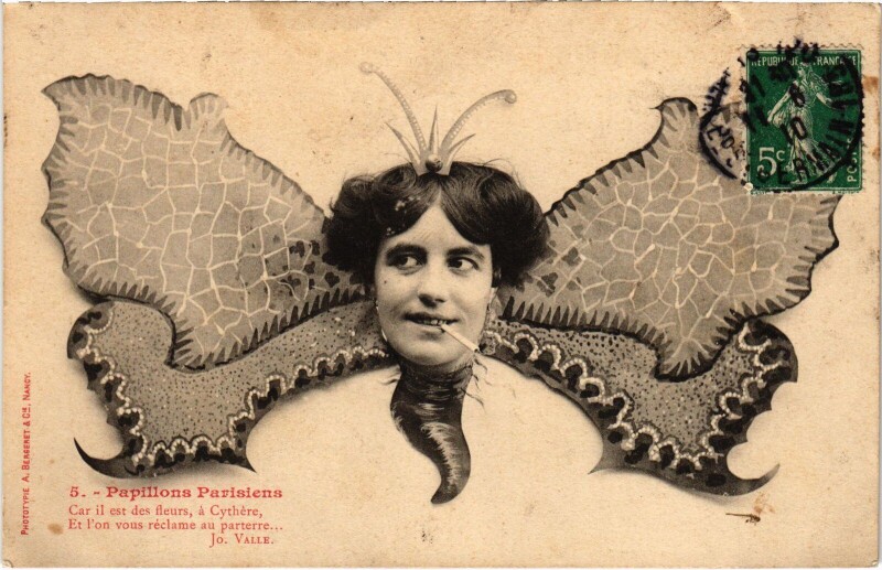 Carte postale ancienne Paris Papillons Parisiens