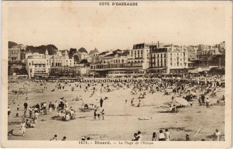 Carte postale ancienne Dinard La Plage de l'Ecluse à Dinard
