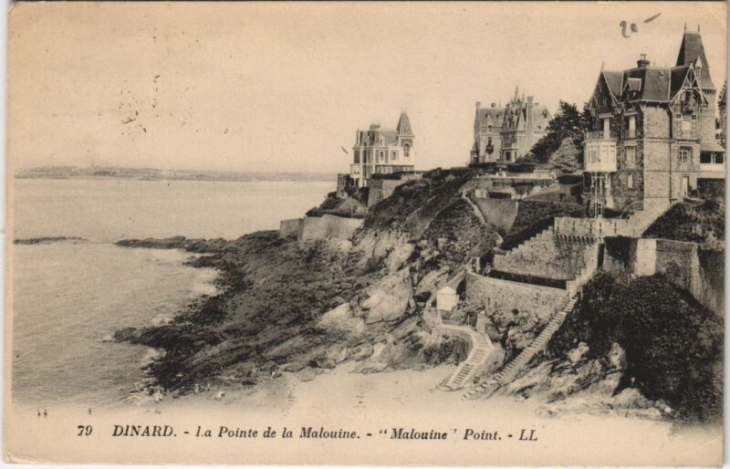 Carte postale ancienne Dinard Pointe de la Malouine à Dinard