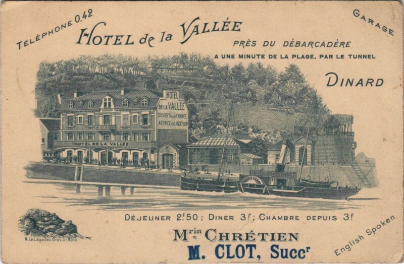 Carte postale ancienne Dinard Hotel de la Vallee à Dinard