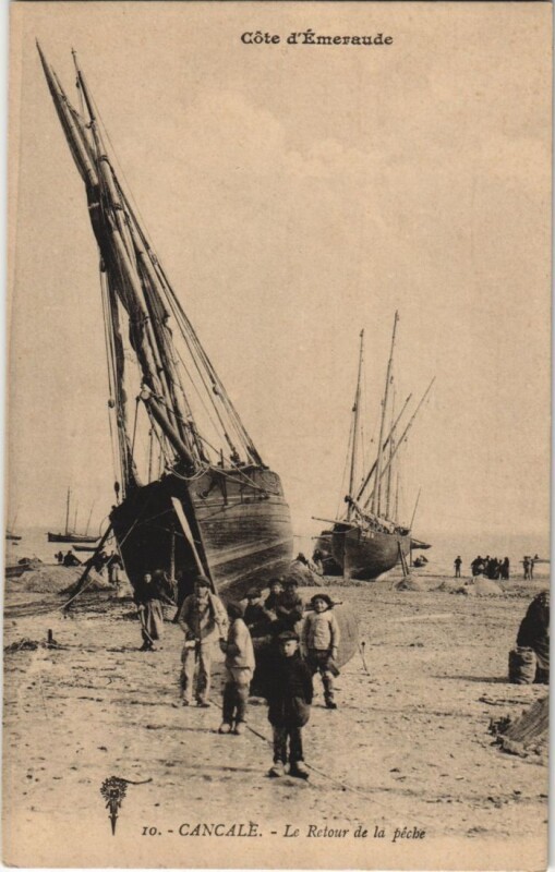Carte postale ancienne Cancale Retour de la peche à Cancale