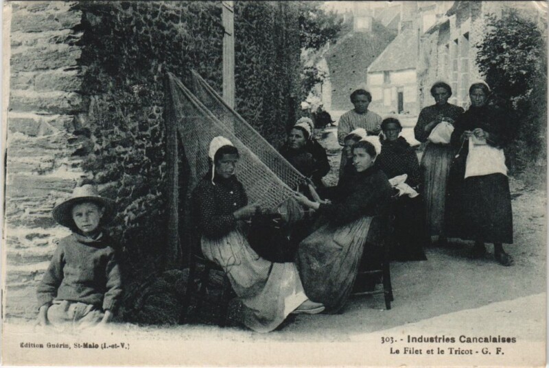Carte postale ancienne Industries Cancalaises - Le Filet et le Tricot à Cancale
