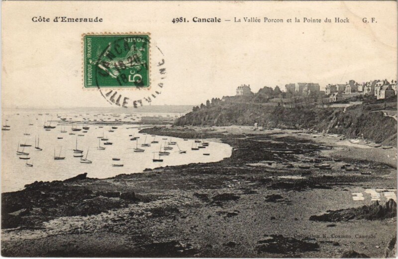 Carte postale ancienne Cancale Vallee Porcon, Pointe du Hock à Cancale