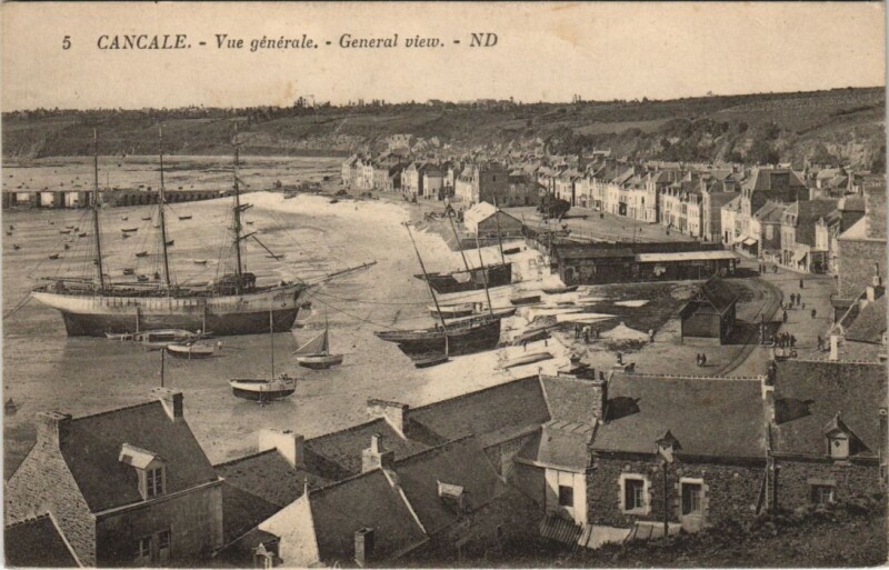 Carte postale ancienne Cancale vue generale à Cancale