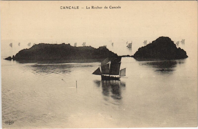 Carte postale ancienne Cancale Le Rocher de Cancale à Cancale